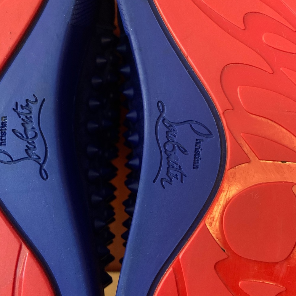 Christian Louboutin Louis Spike Flat Atlantic Blue EU 43 US 10 - Picture 11 of 13